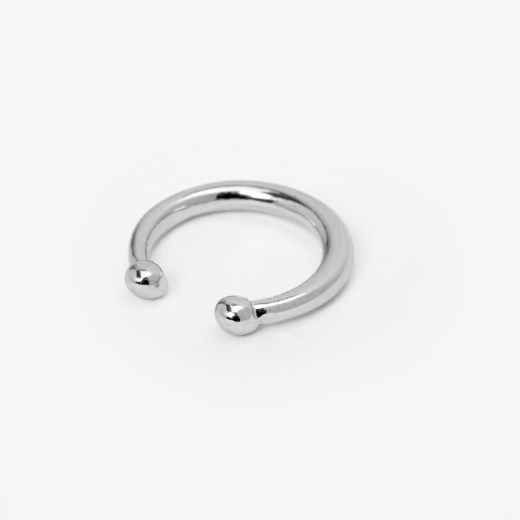 Silver-tone Stainless Steel Horseshoe Faux Septum Nose Ring,
