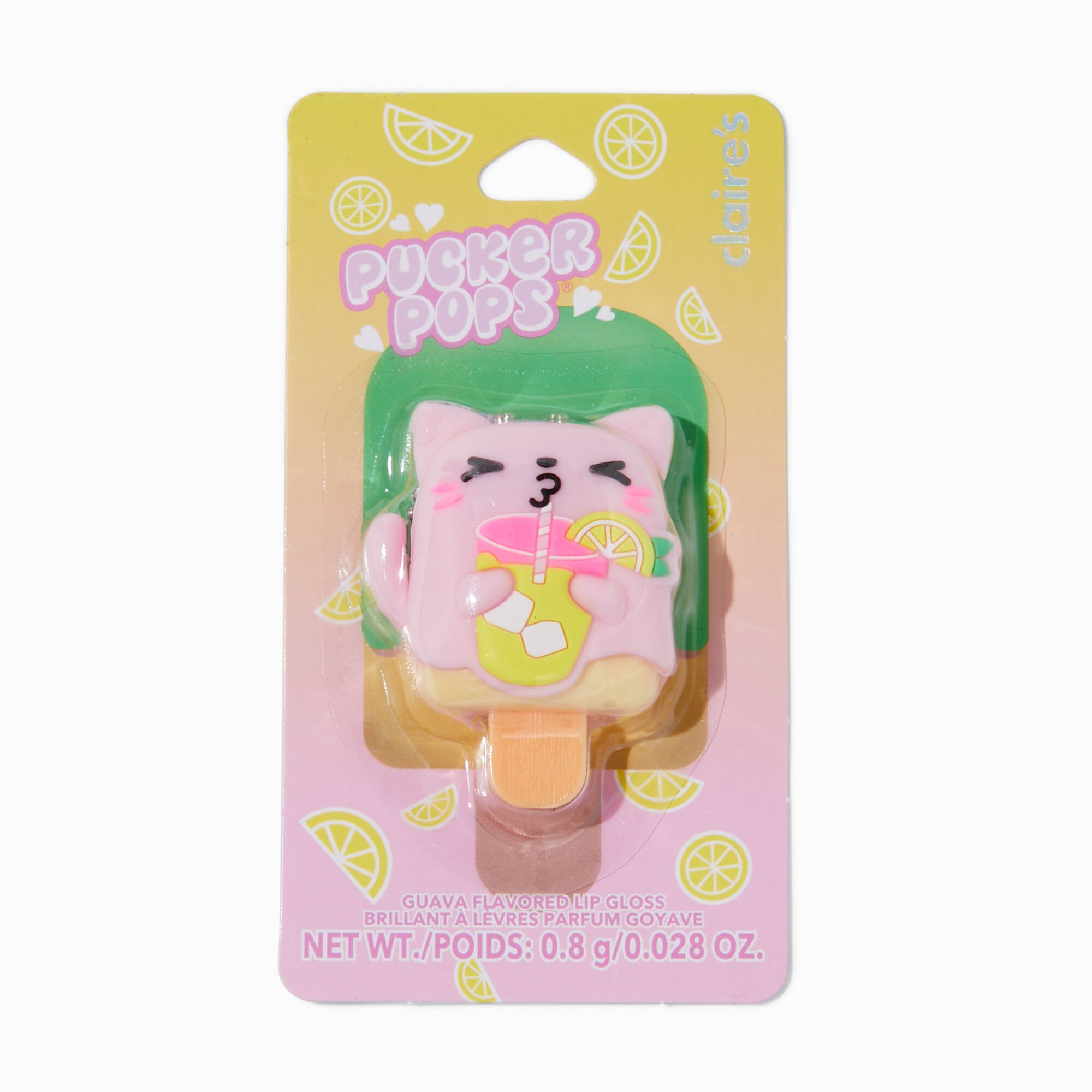 Pucker Pops® Lemonade Cat Lip Gloss - Guava,