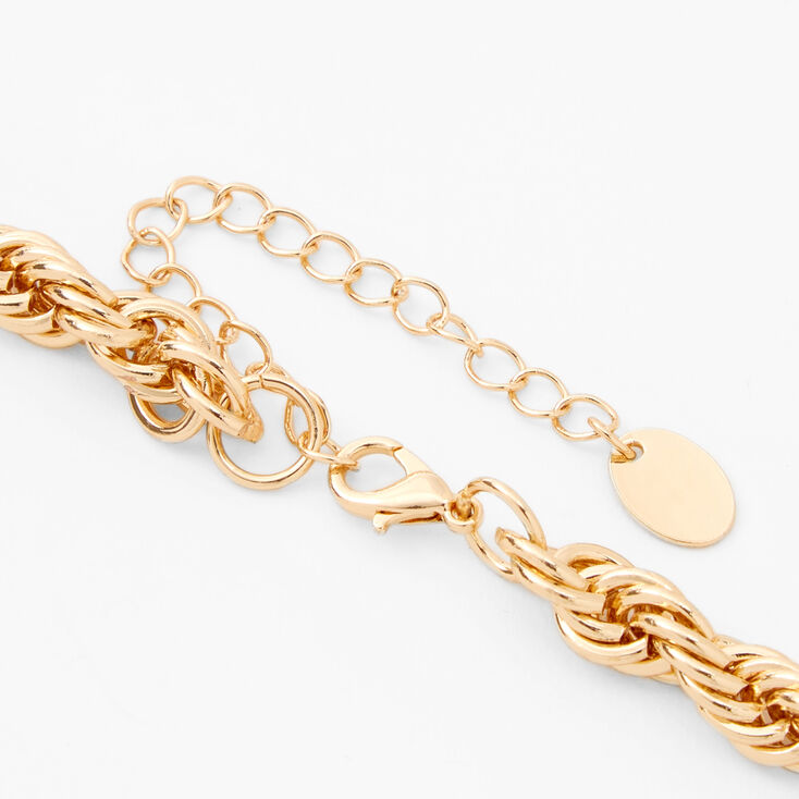 Gold Twisted Rope Chain Necklace,