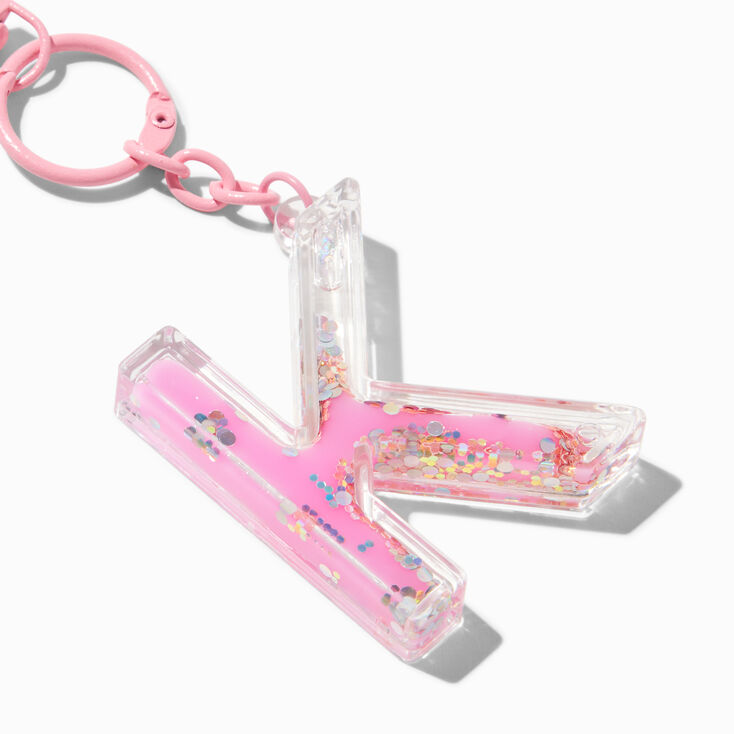 Initial Water-Filled Keychain - K,