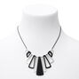 Black &amp; Silver Piano Keys Statement Necklace,