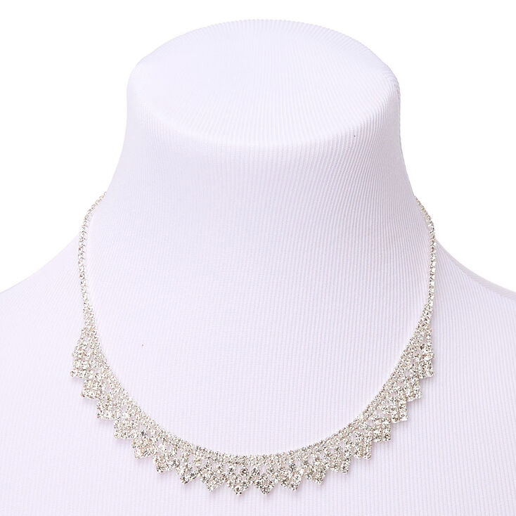 Silver Rhinestone Peacock Jewellery Set - 2 Pack,