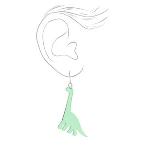 Green Brachiosaurus Dinosaur Drop Earrings,