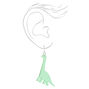 Green Brachiosaurus Dinosaur Drop Earrings,