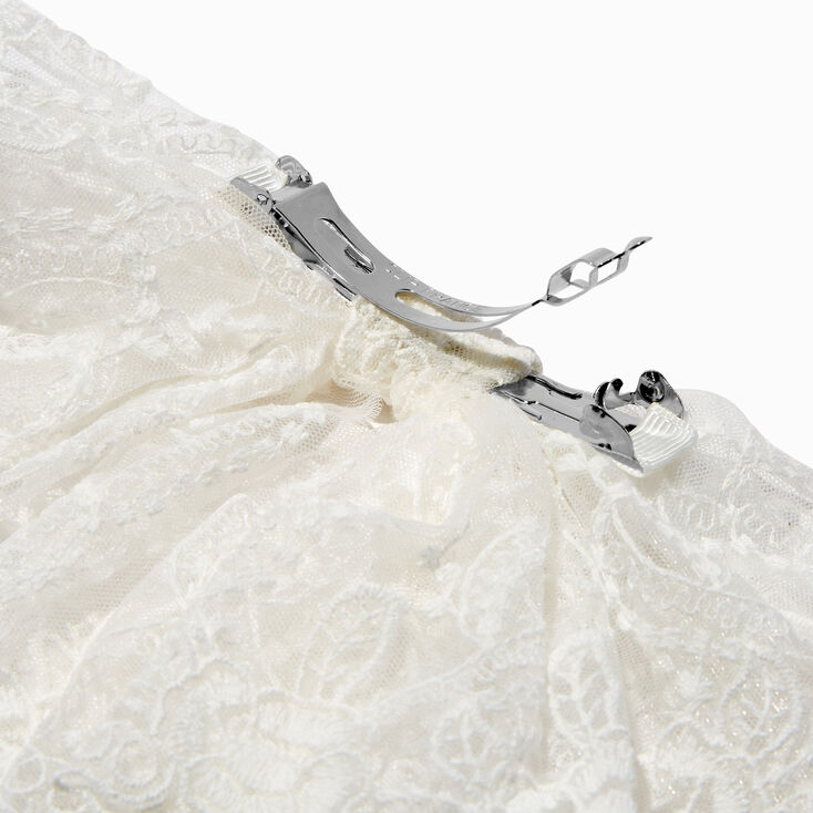 White Full Lace Bow Hair Clip,