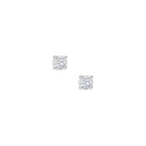 Sterling Silver Cubic Zirconia 3MM Round Stud Earrings,