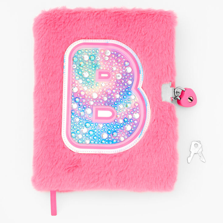 Bejeweled Initial Fuzzy Lock Diary - B,
