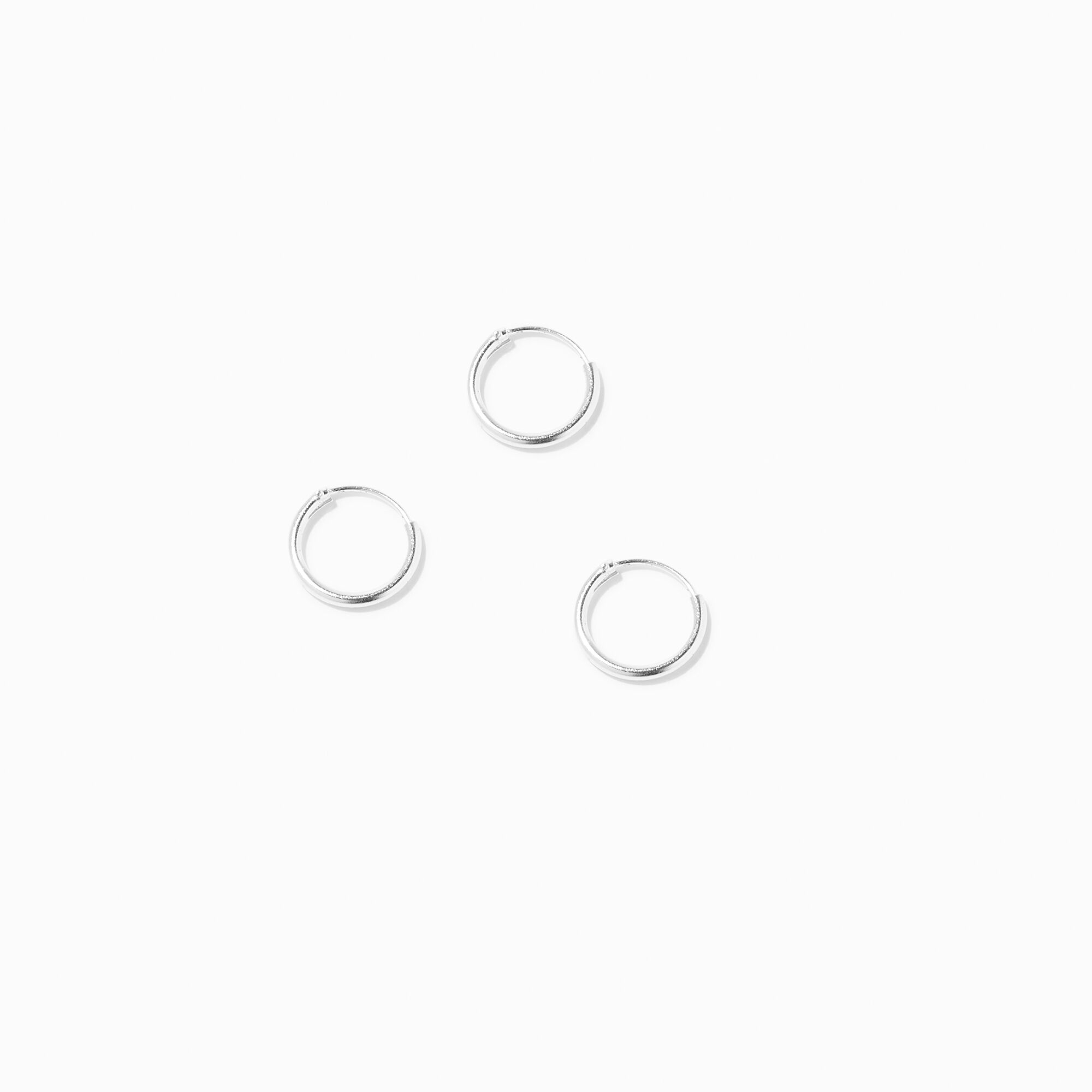 View Claires 22G Cartilage Snap Hoop Earrings 3 Pack Silver information