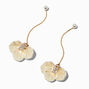 Pendantes couleur dor&eacute;e strass et fleur perle d&#39;imitation,