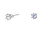 Clear Cubic Zirconia 3mm Round Stud Earrings,