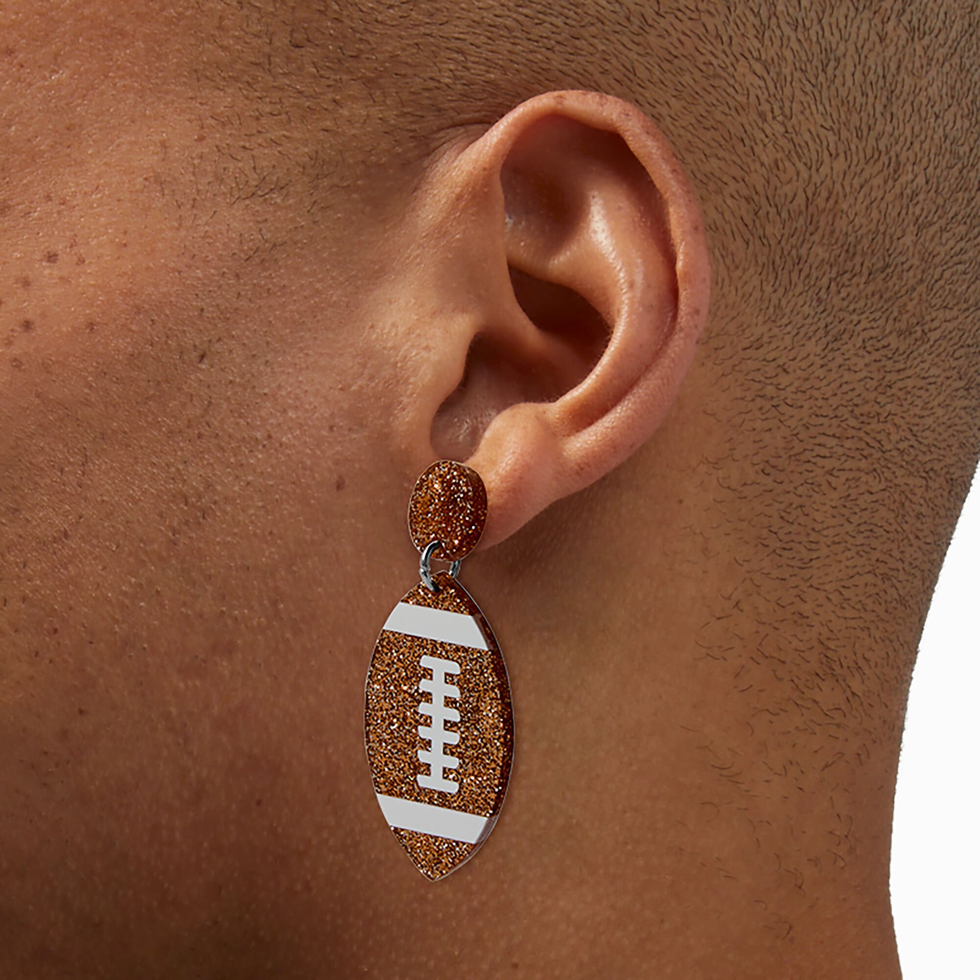 Glitter Football Drop Earrings,