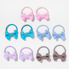 Claire&#39;s Club Deep Pastel Bow Hair Ties &#40;10 pack&#41;,