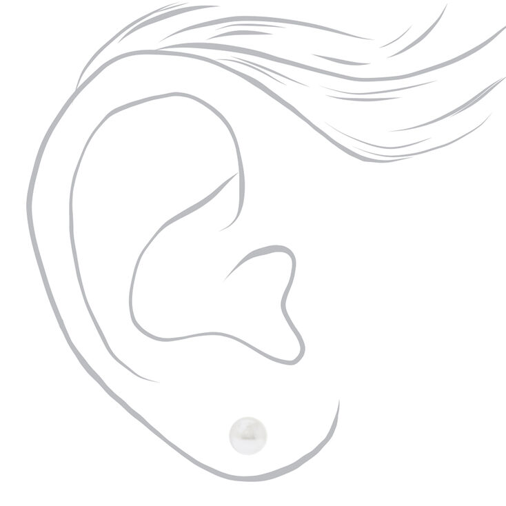 Silver Initial Pearl Jewellery Set - L, 2 Pack,