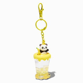 Panda Banana Water-Filled Glitter Keychain,