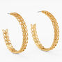 Gold 60MM Leaf Hoop Earrings,
