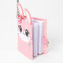 Glitter Bunny Face Mini Diary Keychain - Pink,