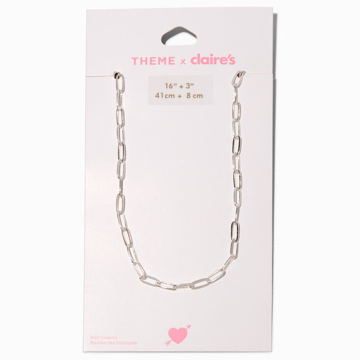 T H E M E x Claire&#39;s Silver-tone Paperclip Chain Necklace,