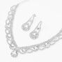 Silver Rhinestone Scalloped V Jewelry Set - 2 Pack,