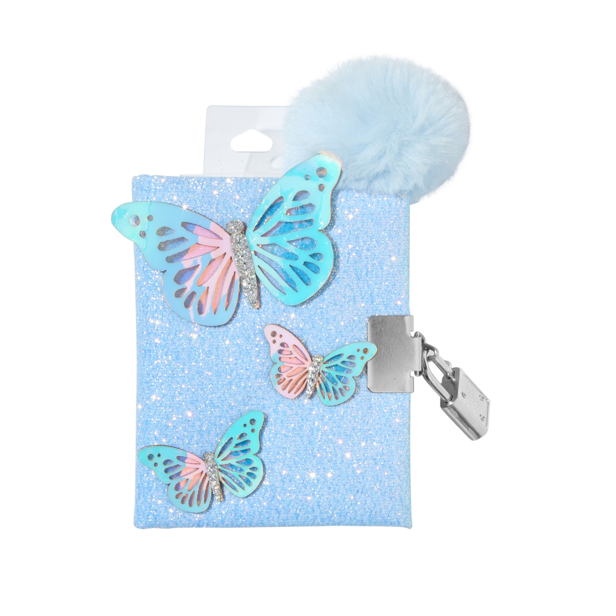 Claire's Journal à cadenas papillon paillettes bleu Claire's Club