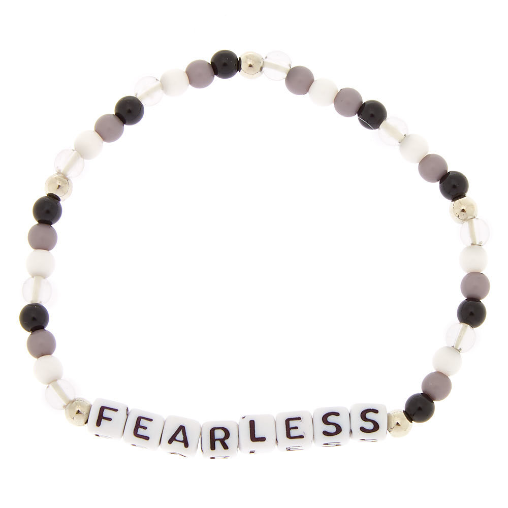 Fearless Beaded Stretch Bracelet - Black,