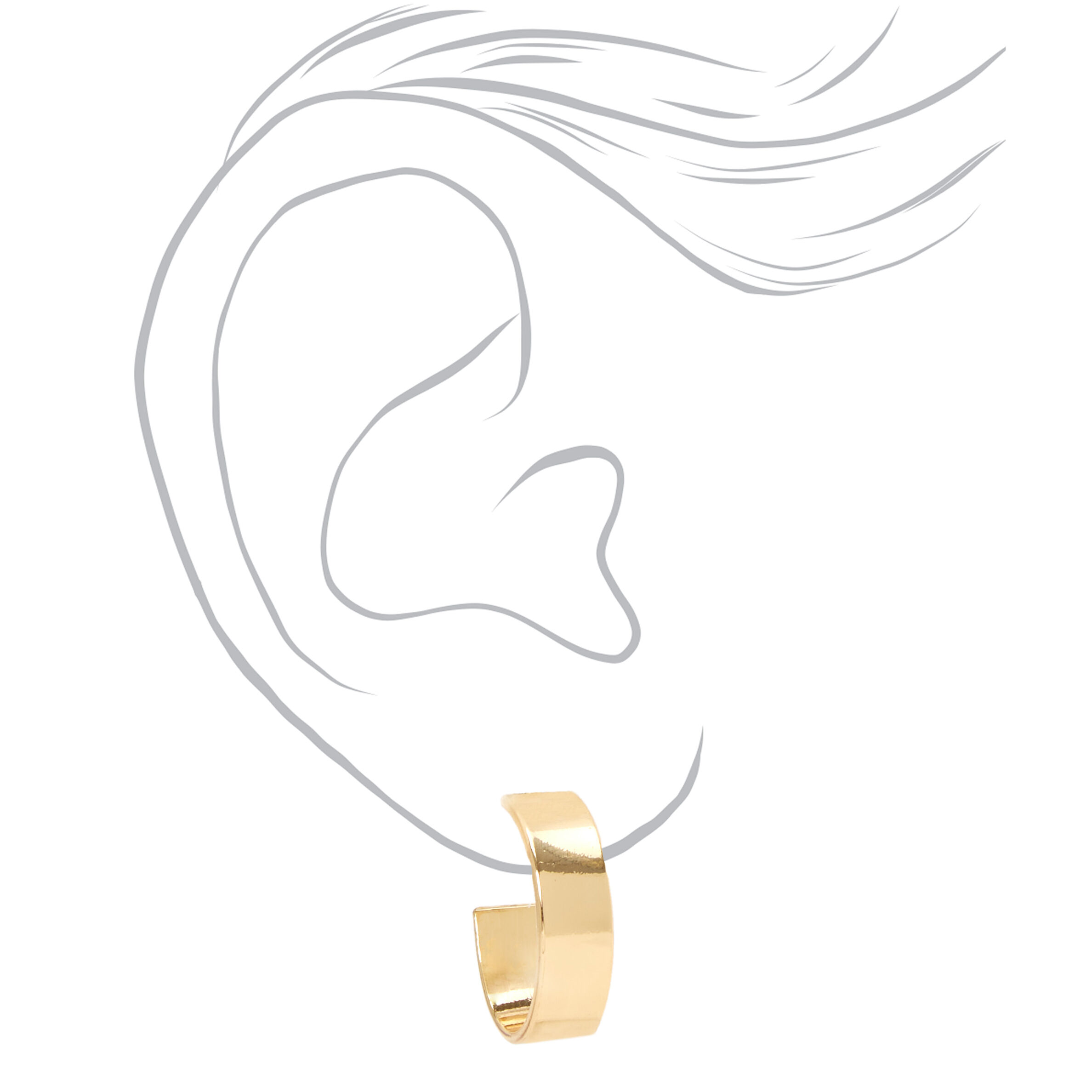 Gold Small Mixed Hoop Earrings - 3 Pack,