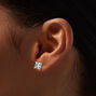 C LUXE by Claire&#39;s Sterling Silver Cubic Zirconia 6mm Square Stud Earrings,
