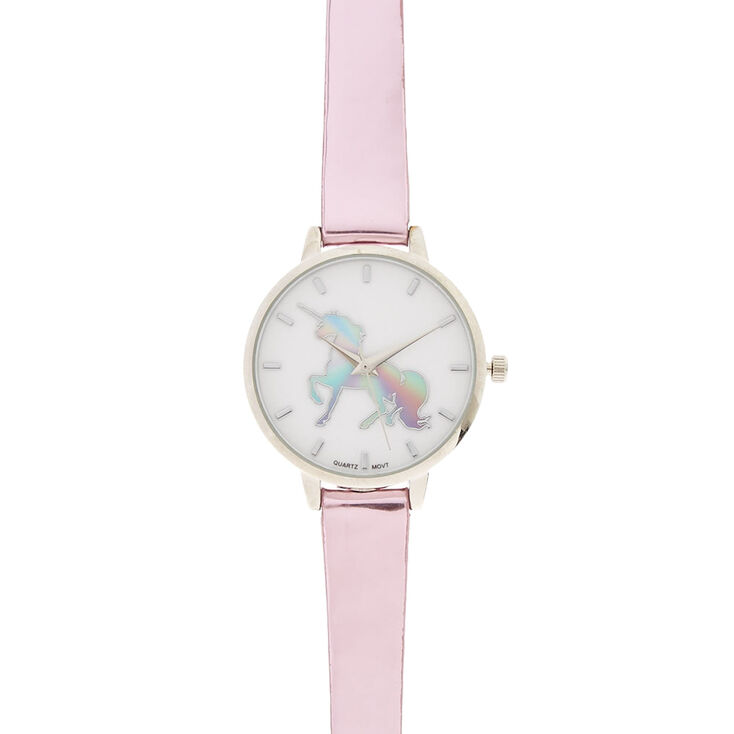 Pink Metallic Unicorn Watch Claire S Us