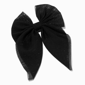 Claire&#39;s Club Black Chiffon Bow Barrette Hair Clip,