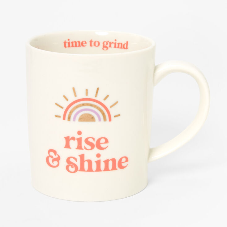 Tasse en c&eacute;ramique &laquo;&nbsp;Rise &amp; Shine&nbsp;&raquo; - Blanc,