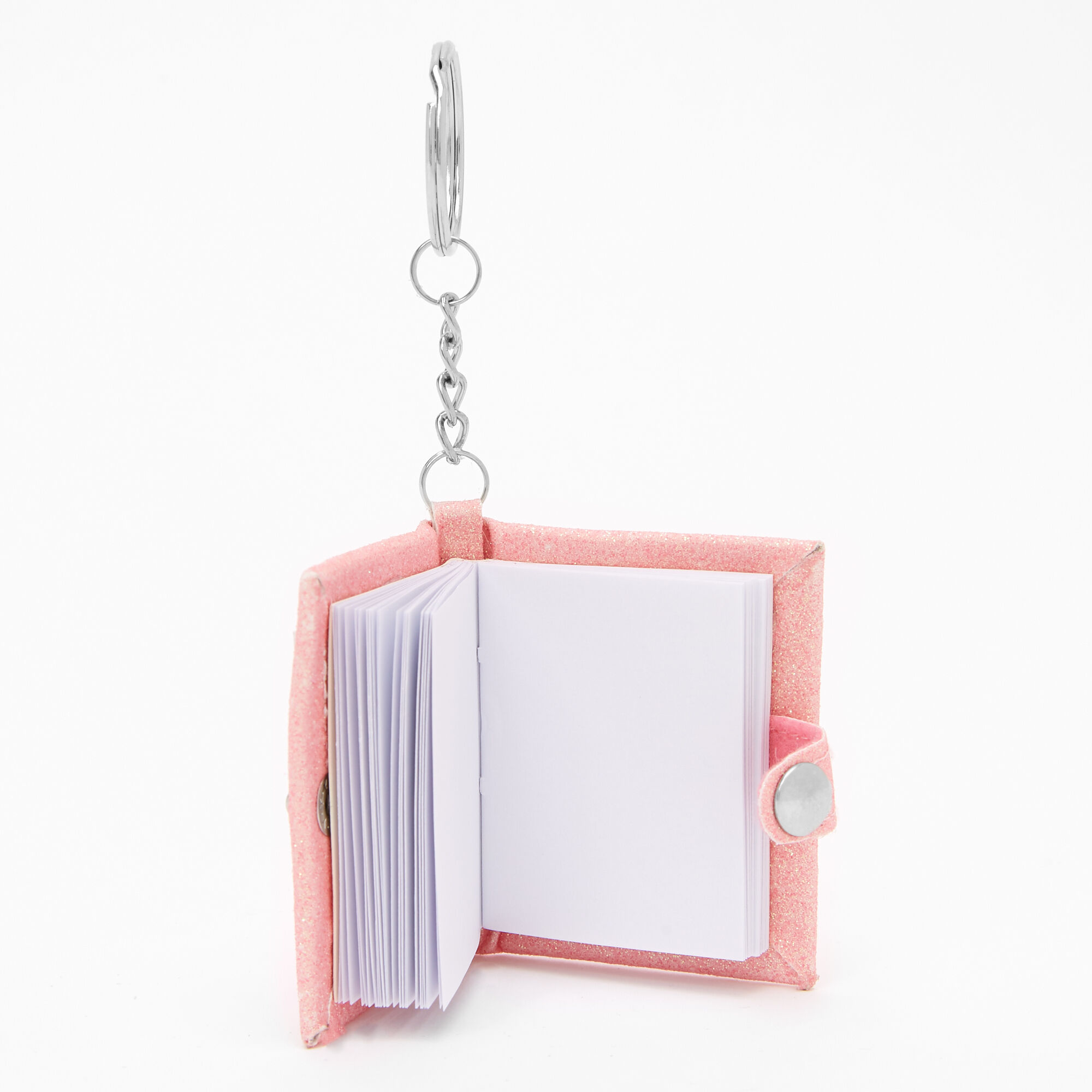 Glitter Initial Mini Diary Keychain - J,