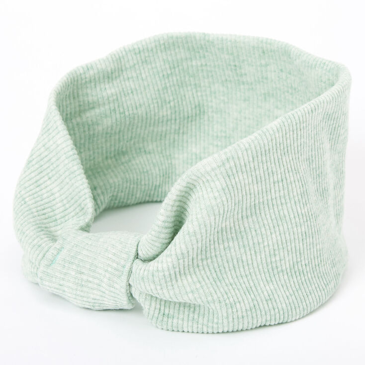 Claire's Bandeau noué côtelé - Vert menthe