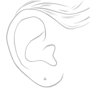 Clous d&#39;oreilles ronds en argent et titane avec strass en zircon cubique d&#39;imitation - 4&nbsp;mm - Collection C Luxe,