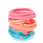 Pastel Floral Rolled Hair Bobbles - Coral, 10 Pack,