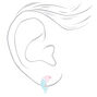 Silver Pastel Ombre Dolphin Clip On Stud Earrings,