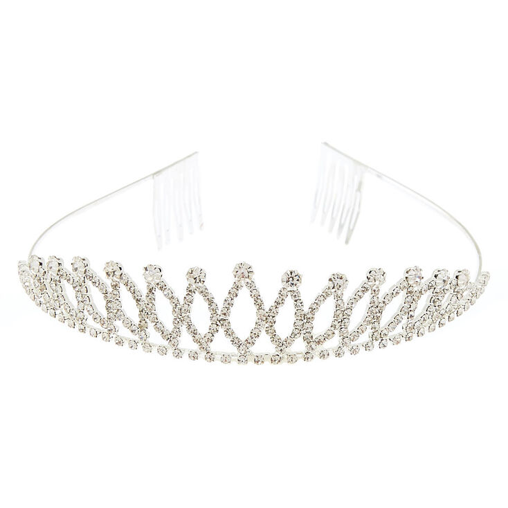 Silver-tone Rhinestone Vine Tiara,