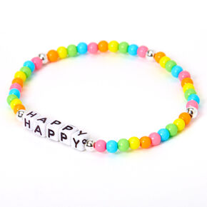 Happy Rainbow Beaded Stretch Bracelets,