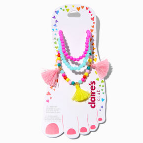 Claire&#39;s Club Rainbow Seed Bead Beaded Anklets - 3 Pack,