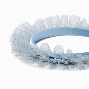 Glittery Light Blue Tulle Headband,