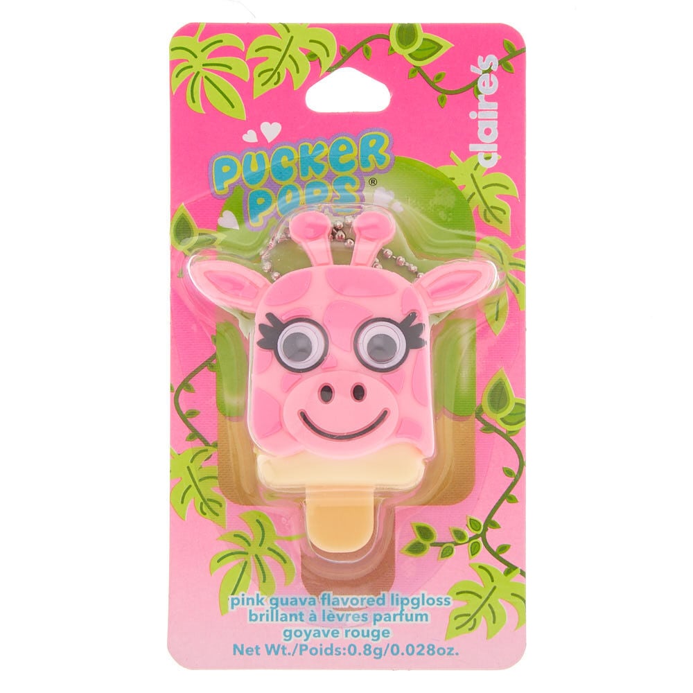 Pucker Pops Giraffe Lip Gloss - Pink Guava,