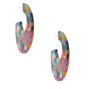 Cr&eacute;oles motif &eacute;caille de tortue arc-en-ciel de 50&nbsp;mm couleur dor&eacute;,