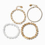 Gold-tone Mixed Shell Bracelet Set - 4 Pack,