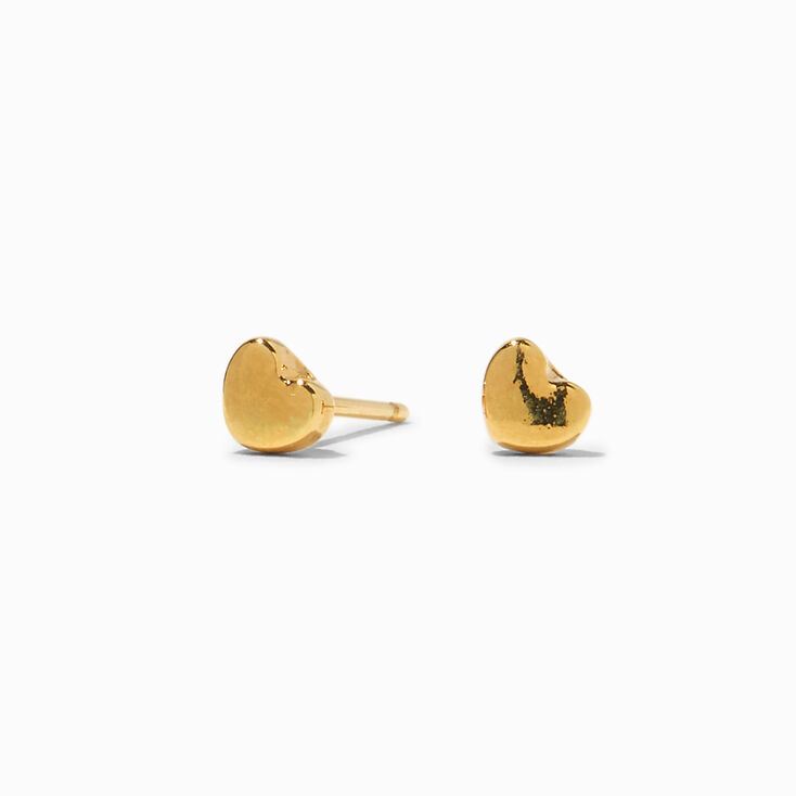 C LUXE by Claire's 18k Yellow Gold Plated Heart Stud Earrings | Claire's US