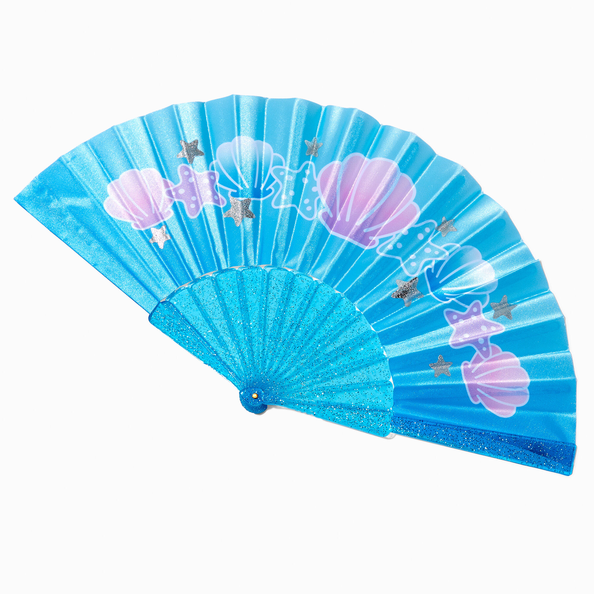 View Claires Club Mermaid Folding Fan Blue information