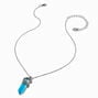 Flower-Wrapped Blue Glow In The Dark Mystical Gem Pendant Necklace,