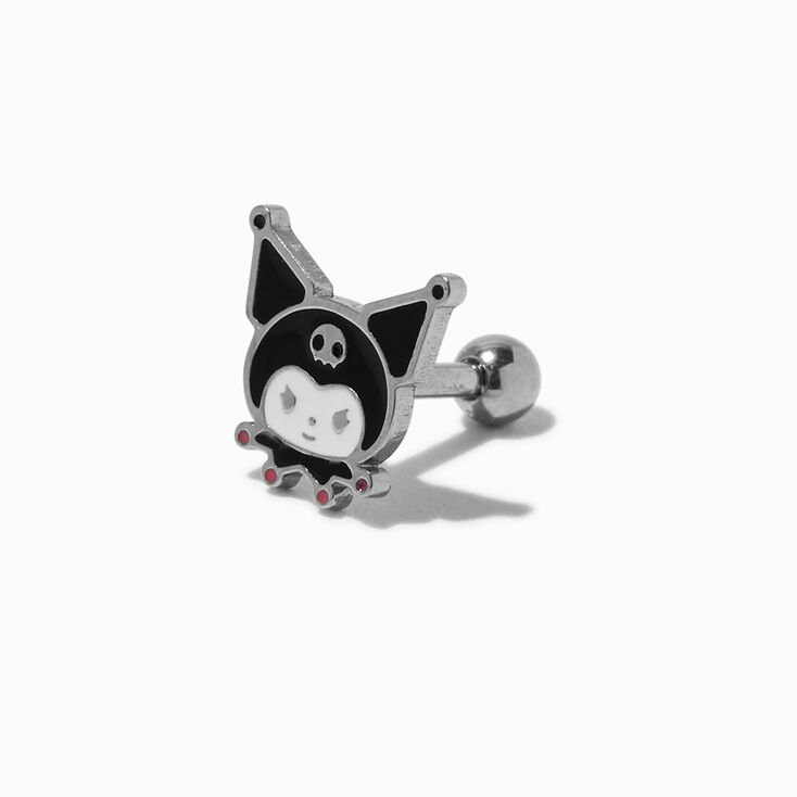 Boucle d&#39;oreille de cartilage 1,2&nbsp;mm en acier inoxydable visage de Kuromi&trade;,