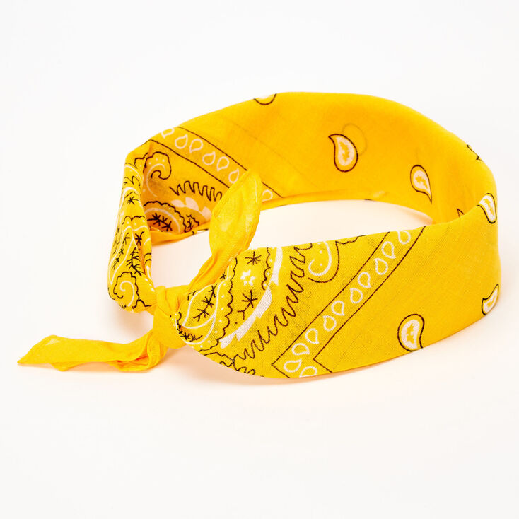 Mustard Yellow Paisley Bandana Headwrap,