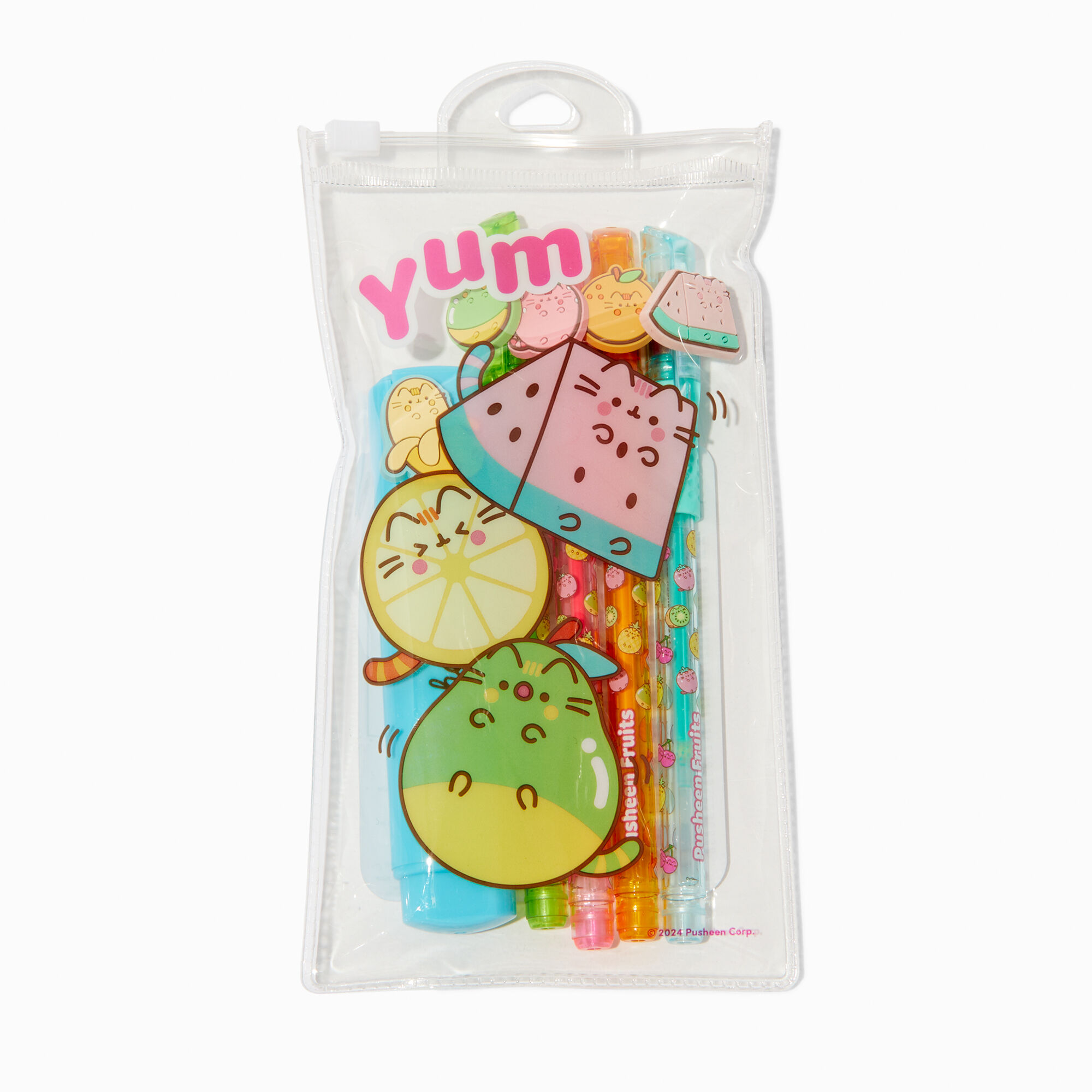 View Claires Pusheen Fruits Pen Set 5 Pack information