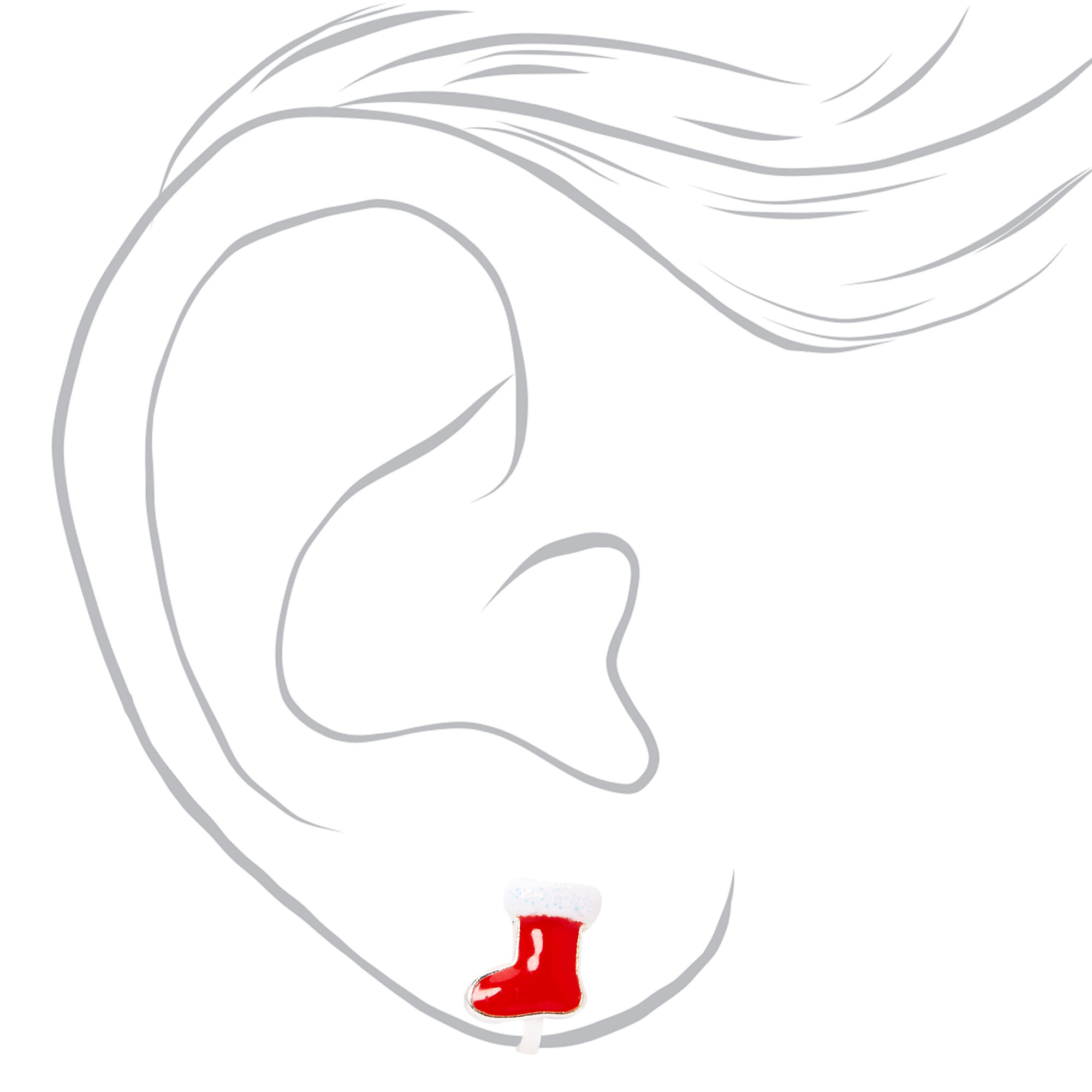 Silver 1" Christmas Time Clip On Stud Earrings - 3 Pack,