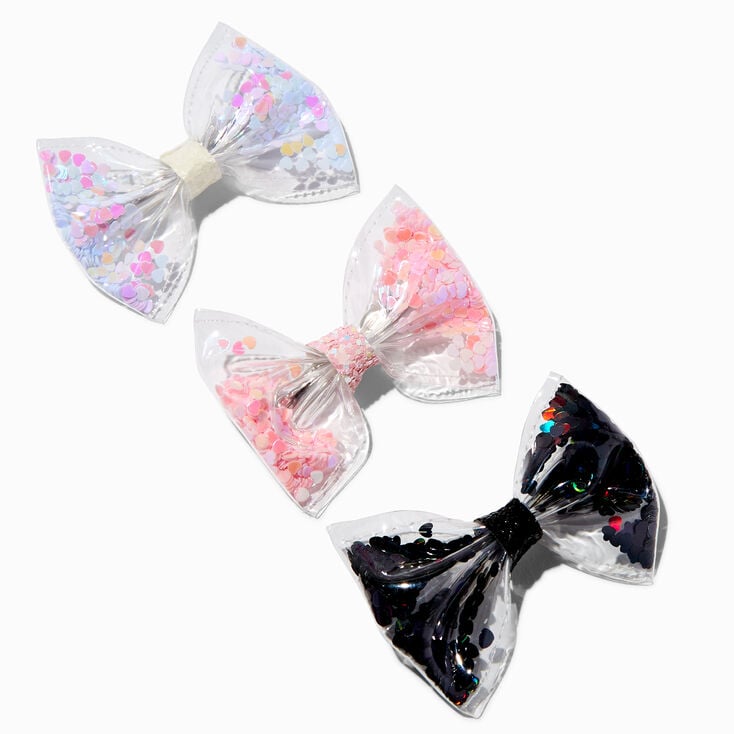 Claire&#39;s Club Shaker Hair Bow Clips - 3 Pack,