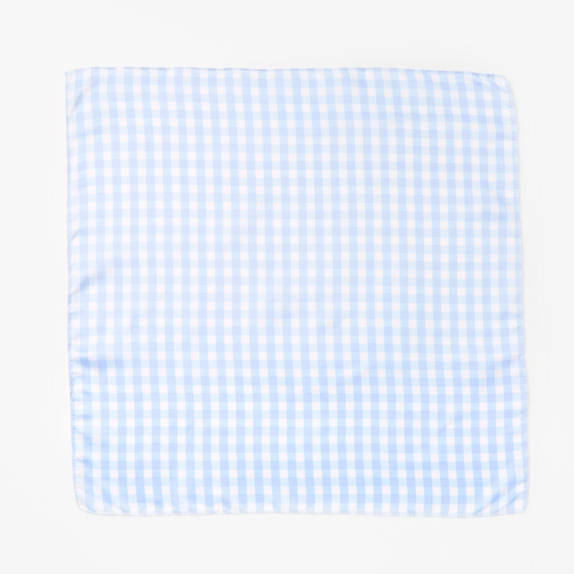 Blue Gingham Silky Bandana Headwrap,
